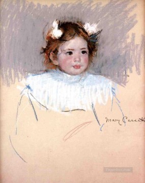  child - Ellen with Bows in Her Hair Looking Right mothers children Mary Cassatt